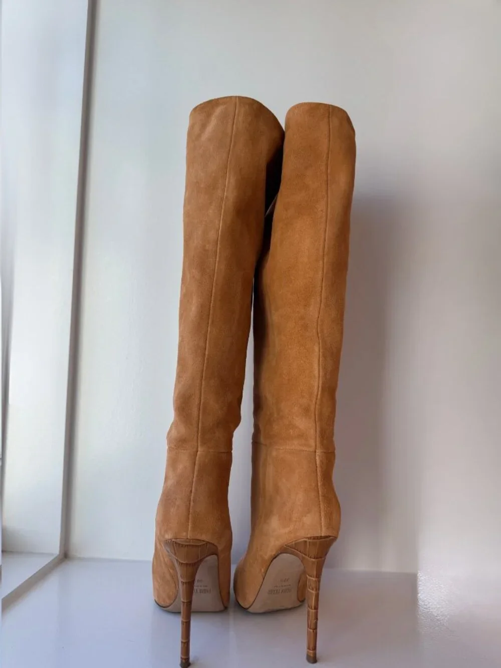 Paris Texas Stiletto 85 Sigaro Suede Knee High Boots 38.5